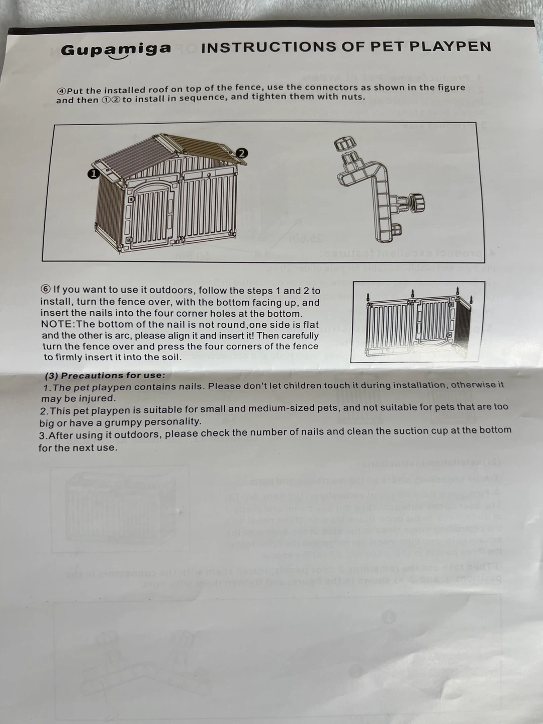 White Plastic Adjustable Playpen for Pets - photo 5
