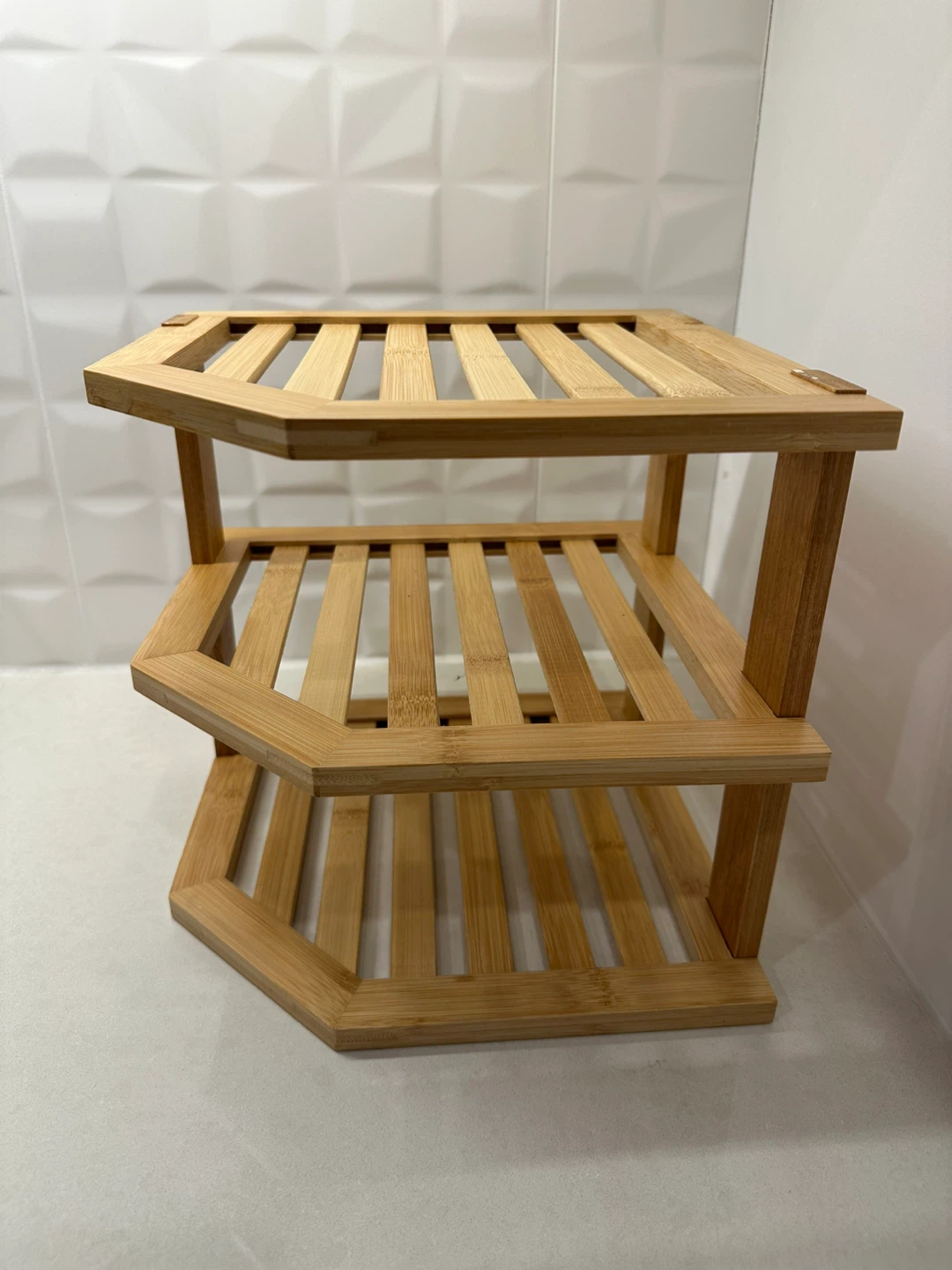 Bamboo Corner Shelf Unit
