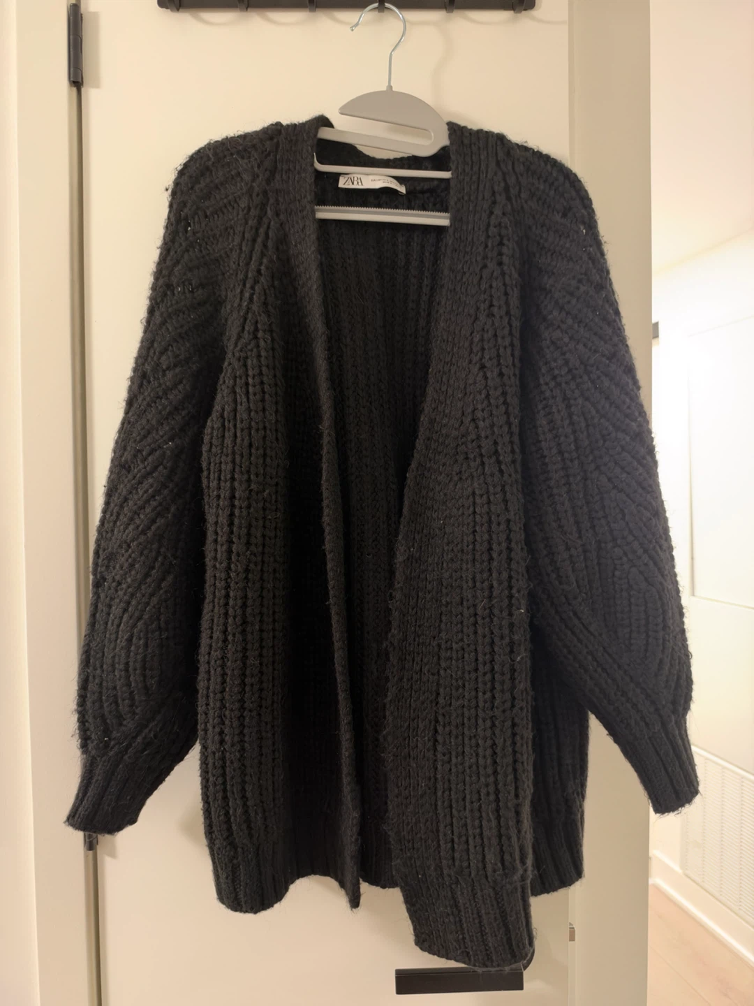Zara Black Chunky Knit Cardigan