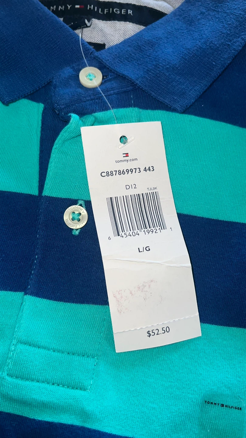 New-Tommy Hilfiger Striped Polo Shirt Large - photo 2