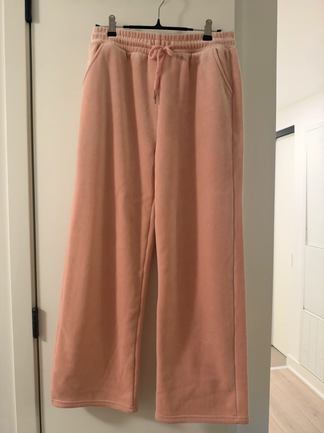 Pink Corduroy Wide-Leg Pants