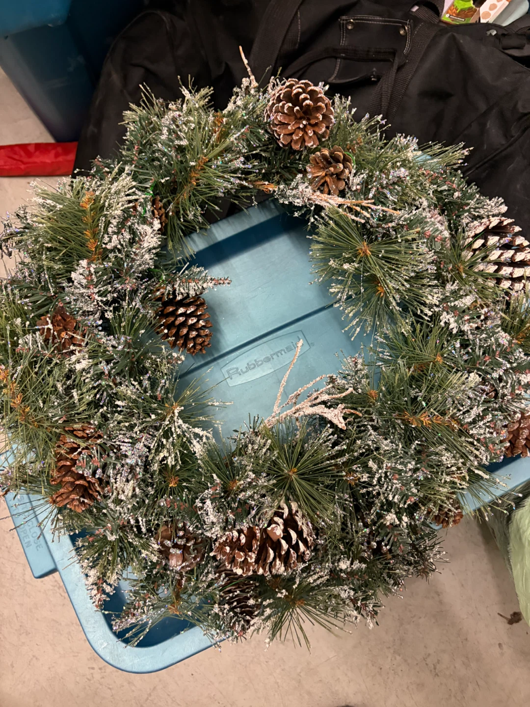 Artificial Christmas Wreath with Pinecones