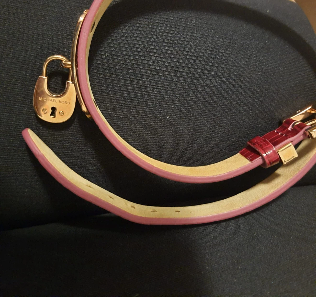 Michael Kors Red Croc-Embossed Leather Belt - photo 3