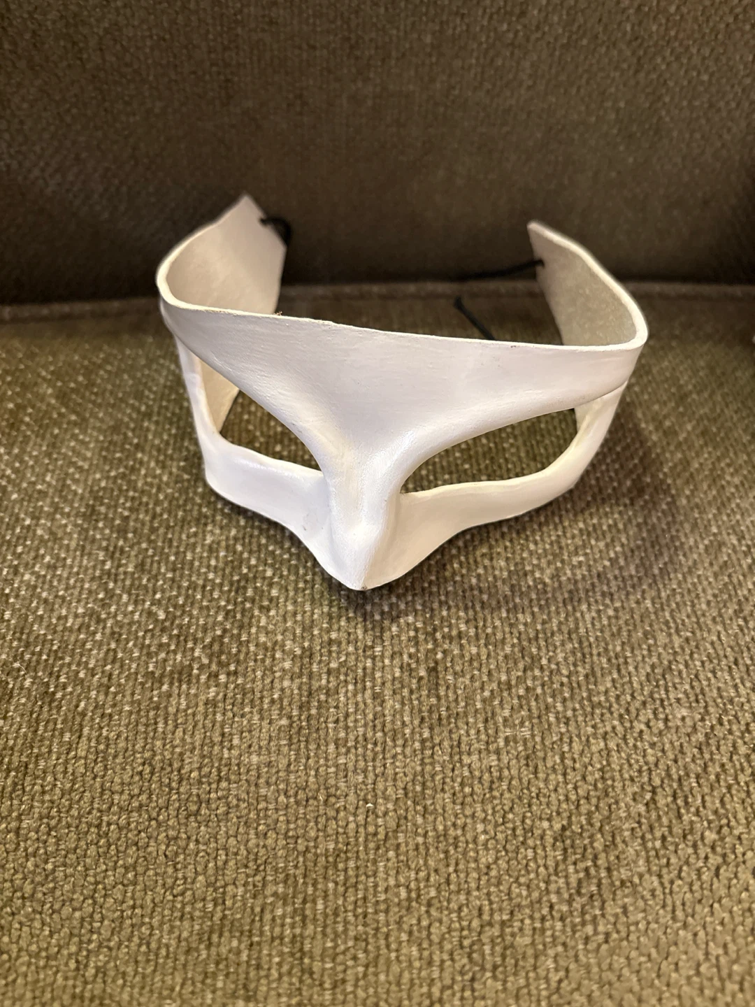 Plain real leather White Eye Mask