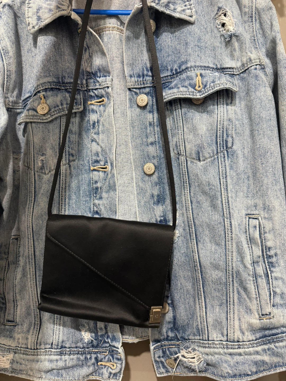 Calvin Klein Black Satin Crossbody Bag