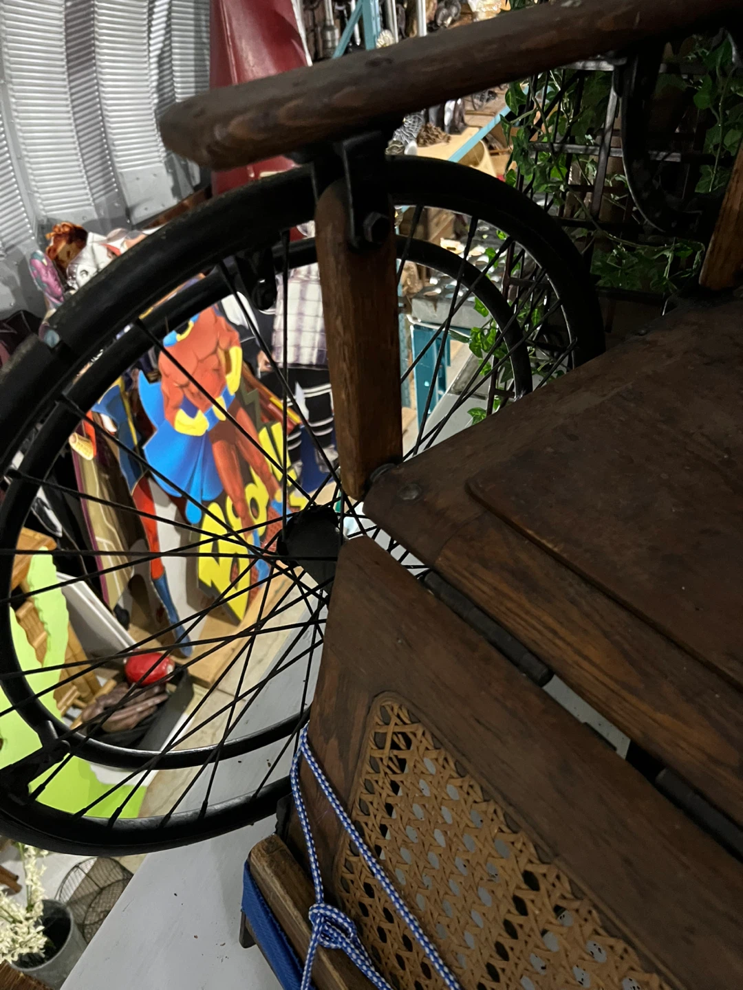 Vintage wooden wheelchair - photo 2