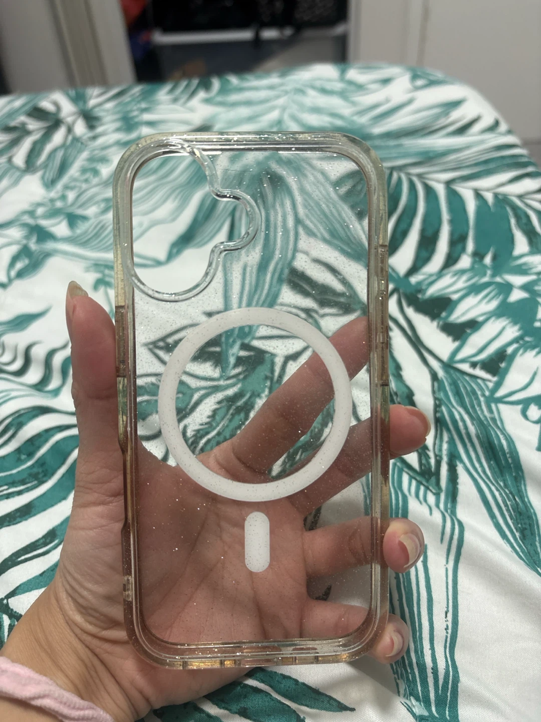 Clear iPhone 16 case  Glitter MagSafe Phone Case