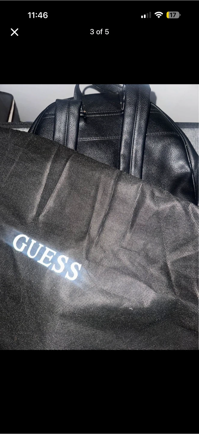Guess black leather-look backpack - photo 3