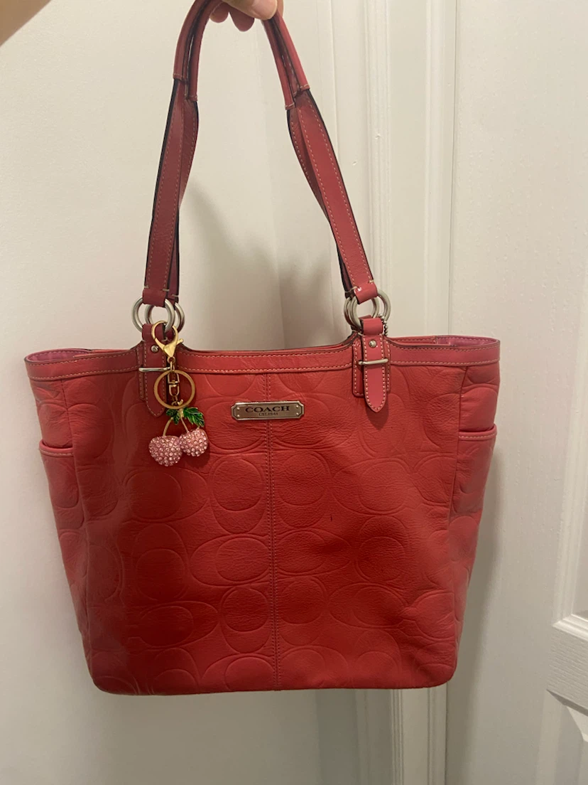 y2k coach patent leather tote bag