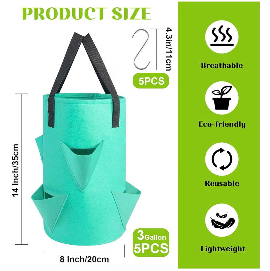 5 Pack Upside Down Strawberry Hanging Planter - photo 2