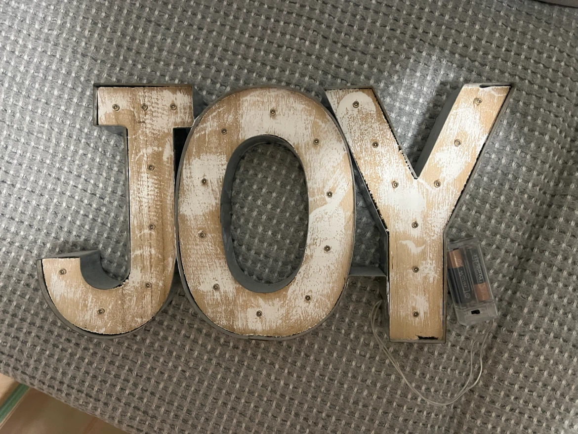 JOY Light-Up Metal Sign