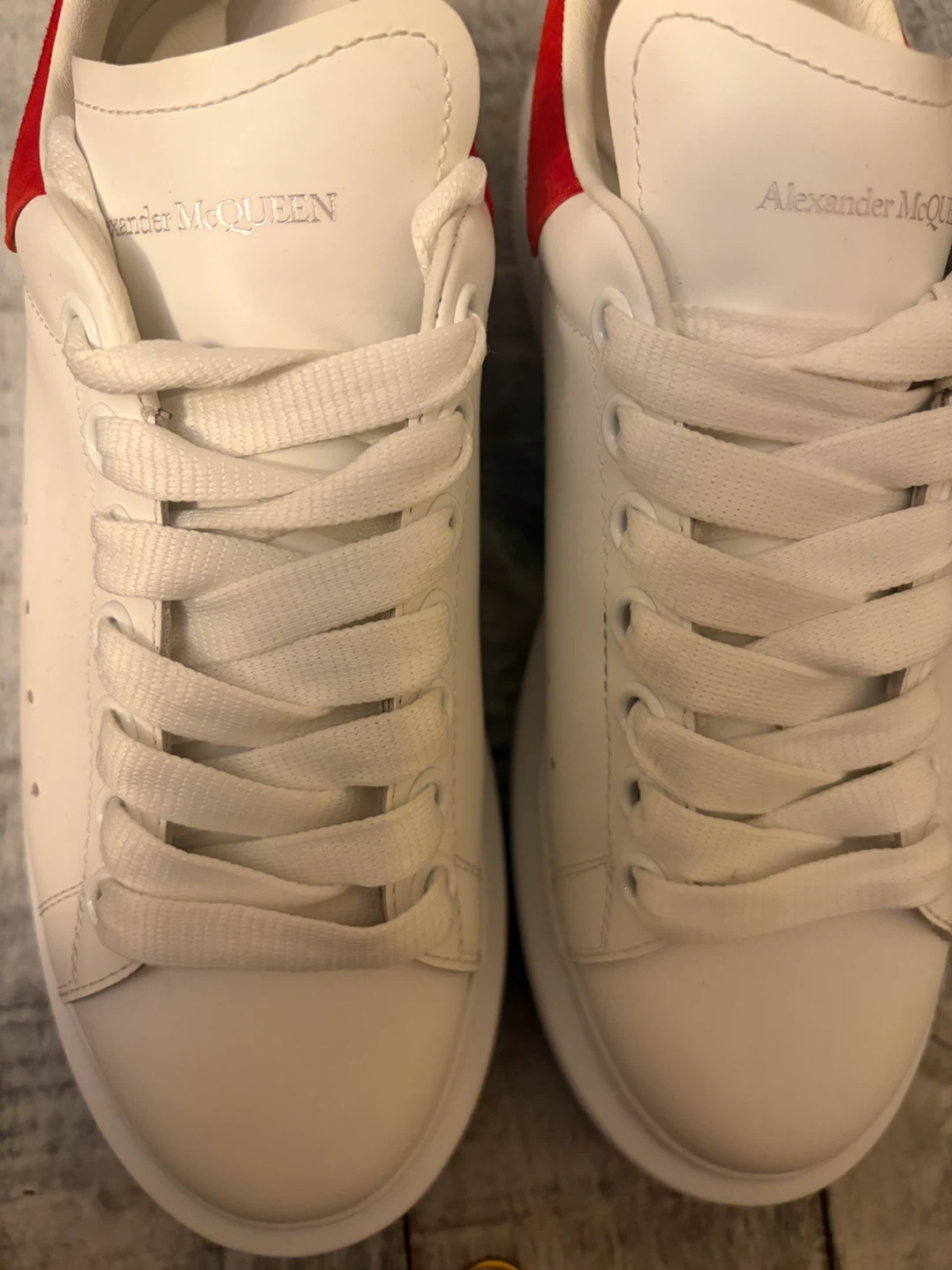 Alexander McQueen White Sneakers with Red Heel - photo 2