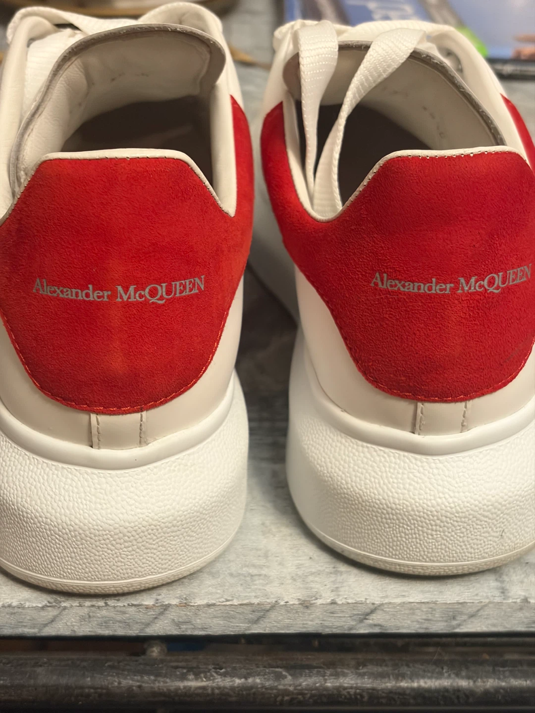 Alexander McQueen White Sneakers with Red Heel - photo 4