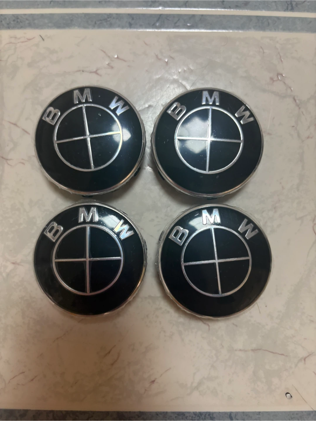 Set of 4 black 56mm BMW Wheel Centre Caps - photo 2