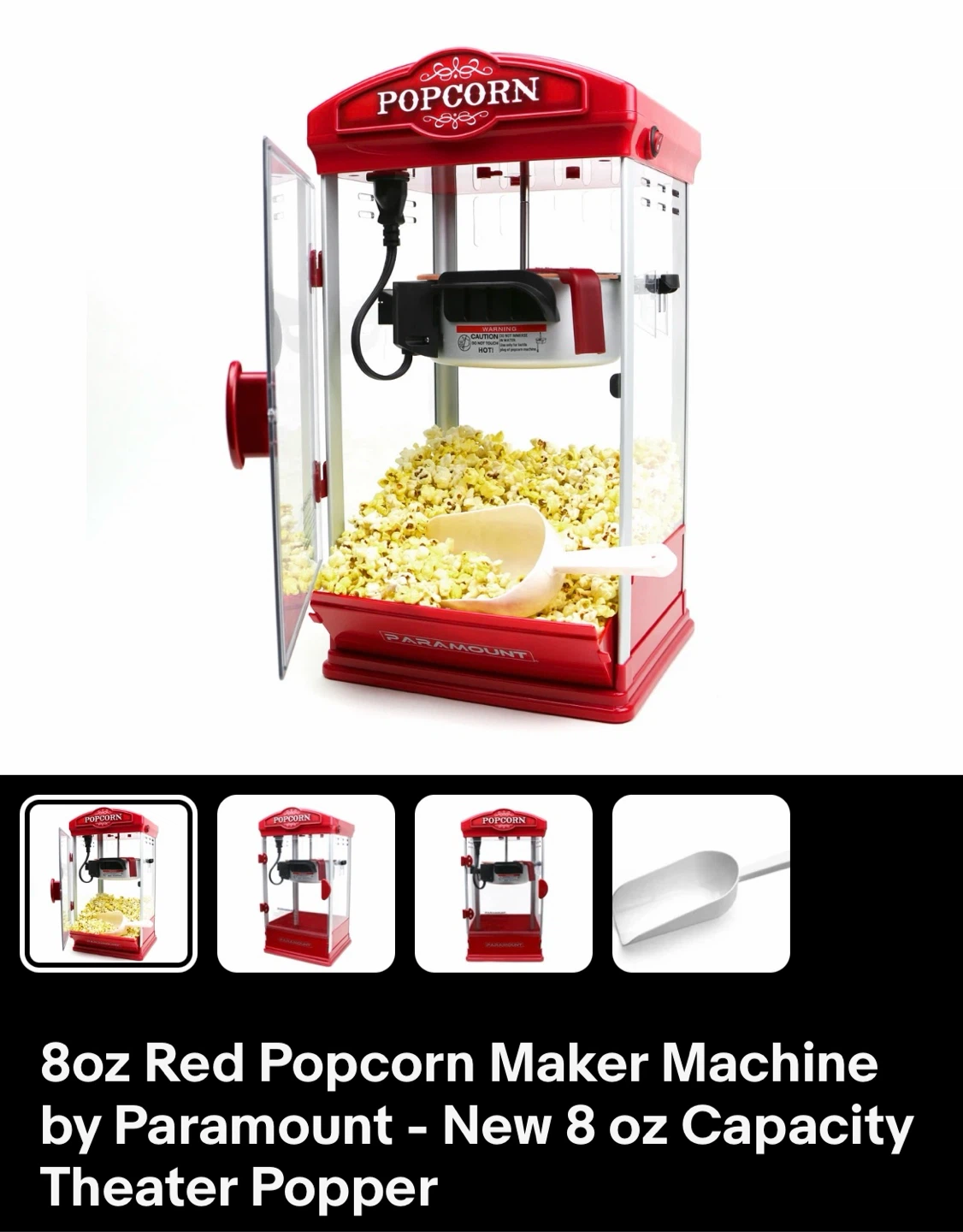 Paramount Popcorn Machine Model P-80R - photo 2