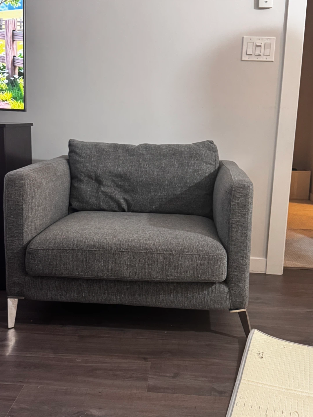 Modern Grey Accent Chair - photo 2