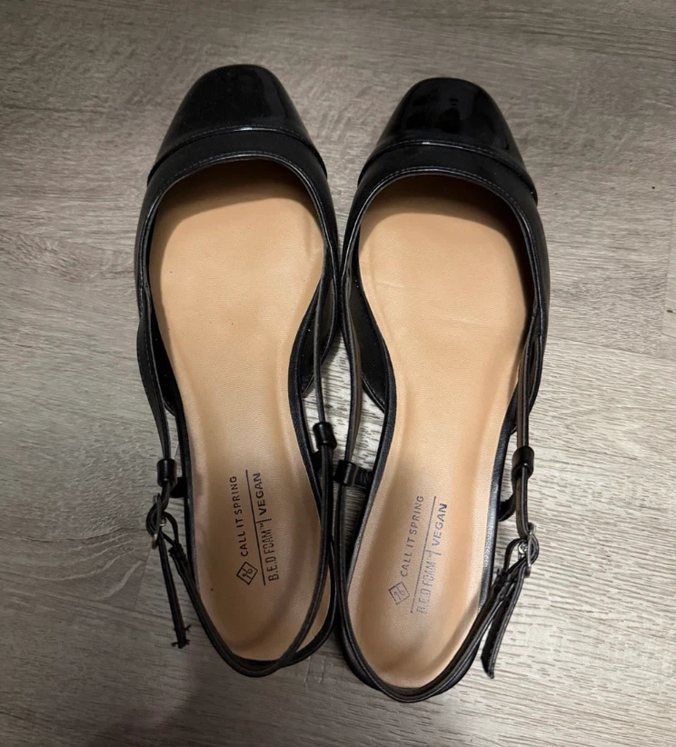 Call It Spring Slingback Flats - Black Size 8
