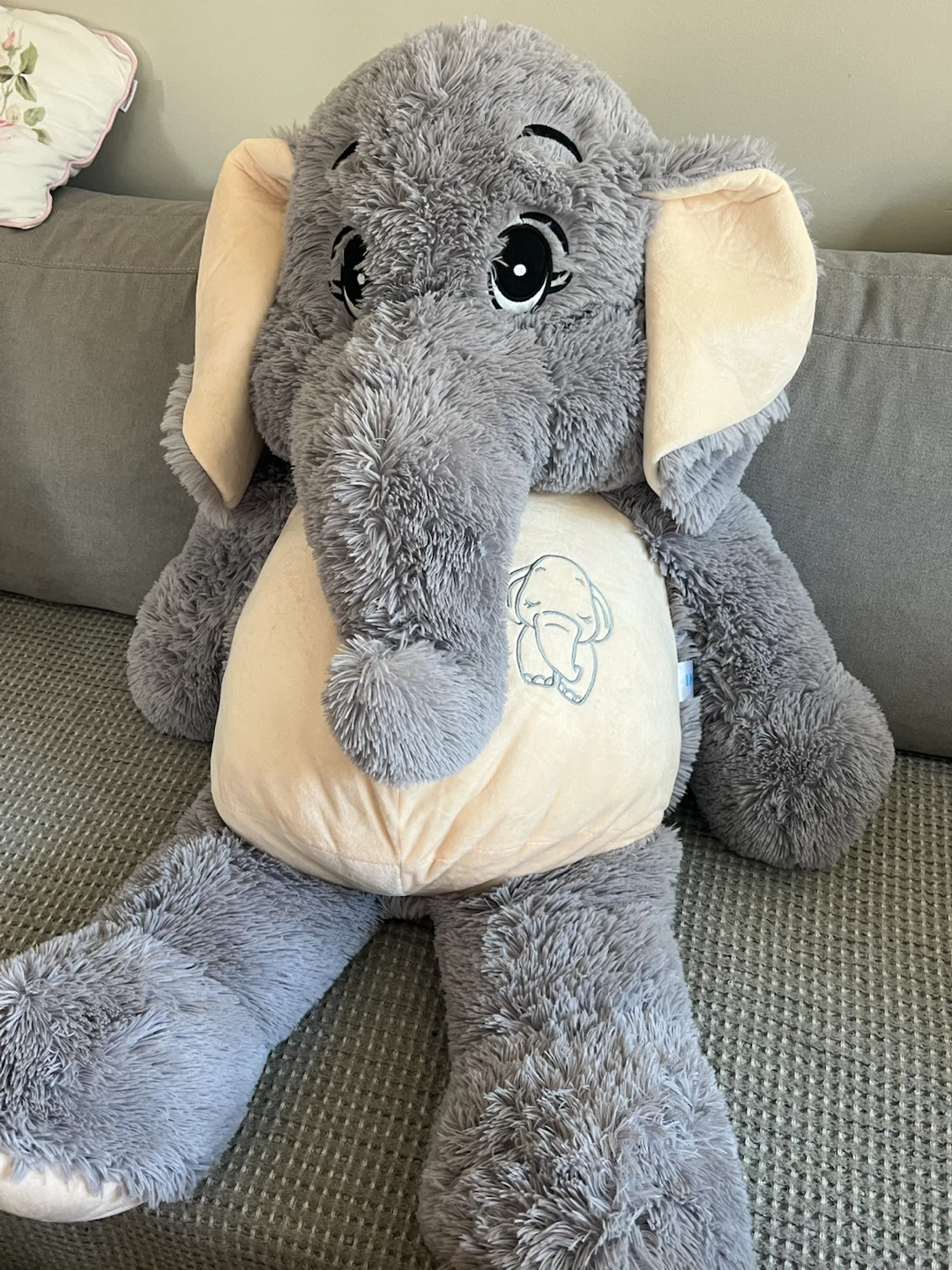 Large Soft Elephant Stuffed Animal - photo 2