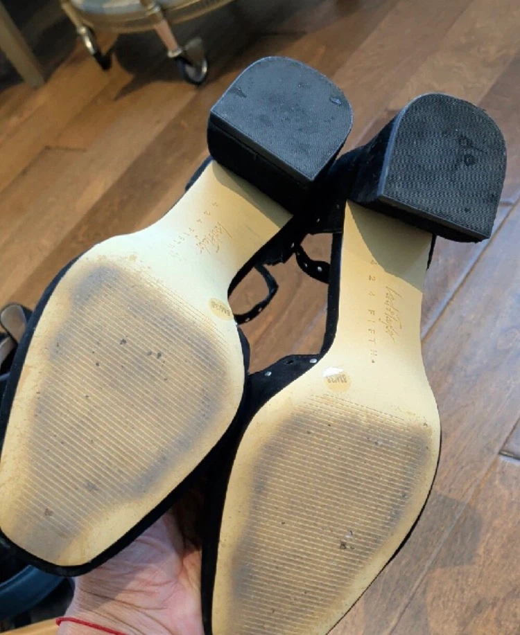 Lord + Taylor Black Suede Block Heel Sandals Size 8M - photo 4