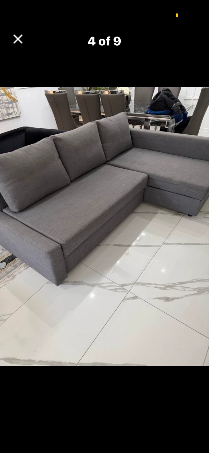 Grey sectional sofa with pull-out bed - photo 2