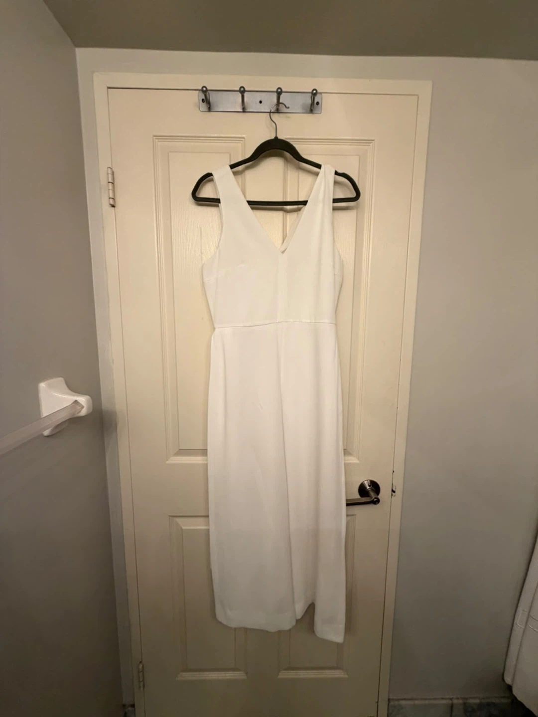 White Sleeveless Jumpsuit with Belt - photo 3