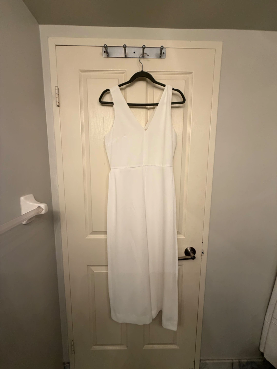 White Sleeveless Jumpsuit with Belt - photo 5