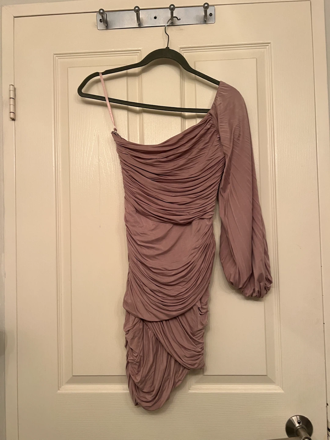Elisabetta Franchi - Mauve One-Shoulder Ruched Mini Dress - photo 2