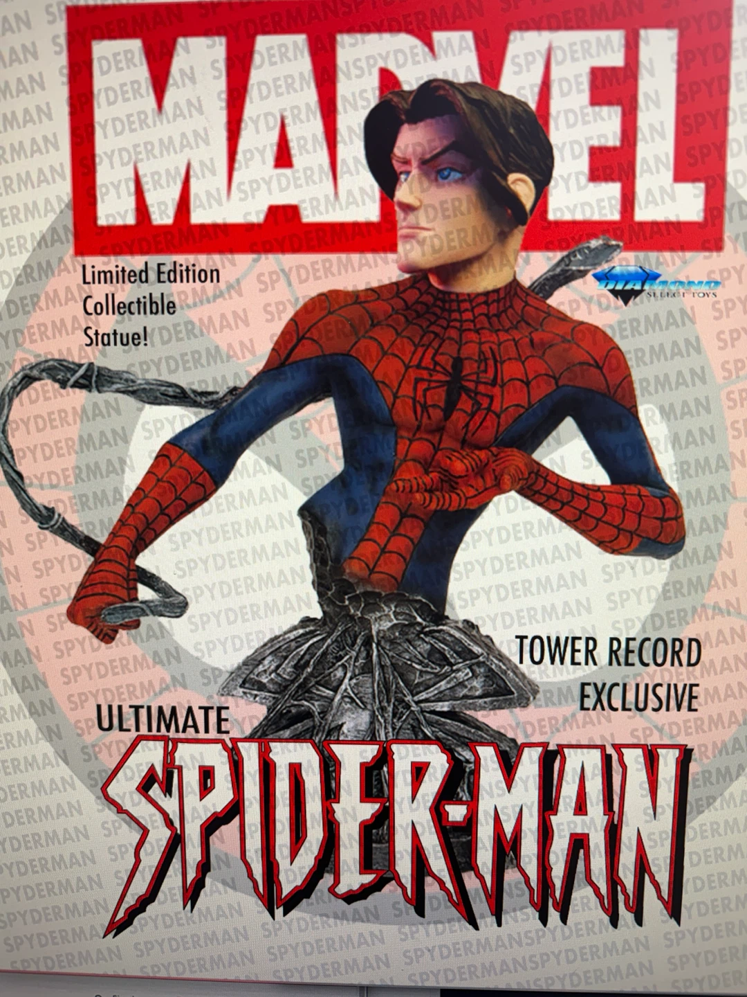 Ultimate Spider-Man Diamond Select Bust tower record ex