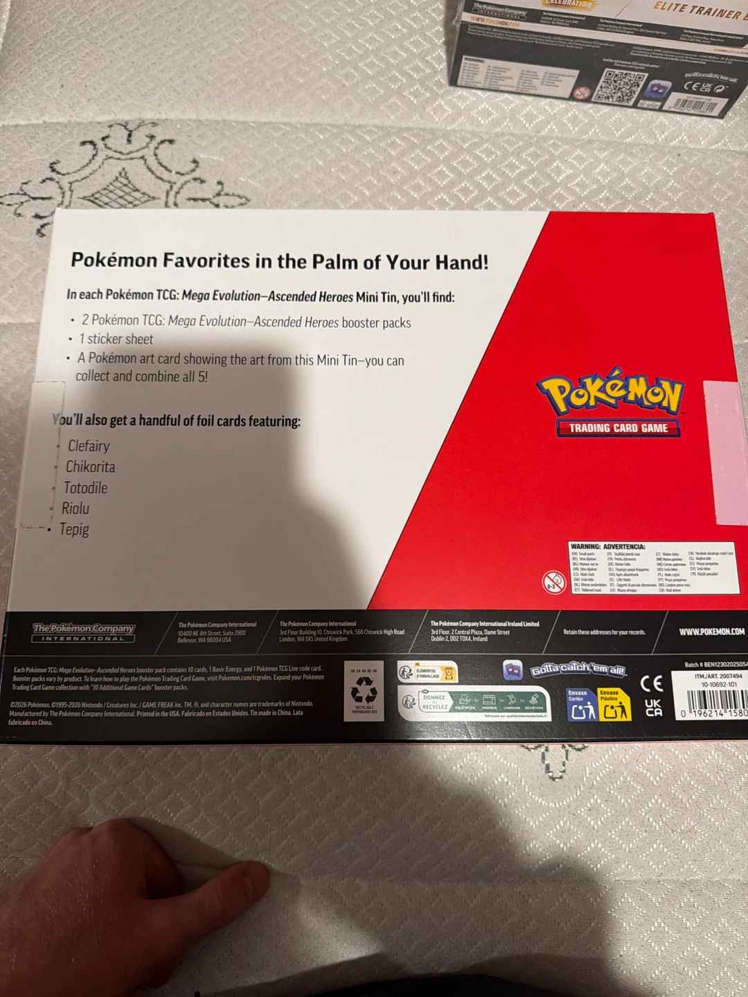 Pokémon TCG Mega Evolution-Ascended Heroes 5-Pack Mini Tin Set - photo 2