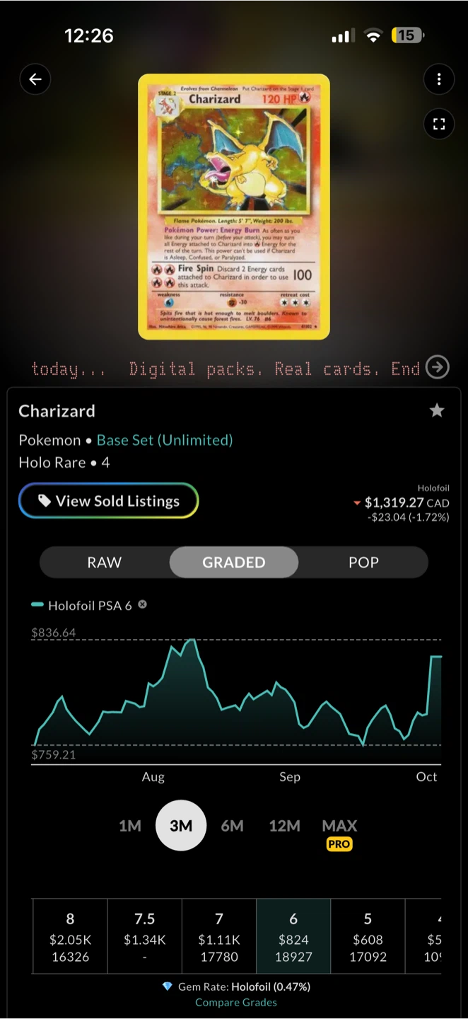 1999 Pokemon Base Set Charizard Holo PSA 6 - photo 4
