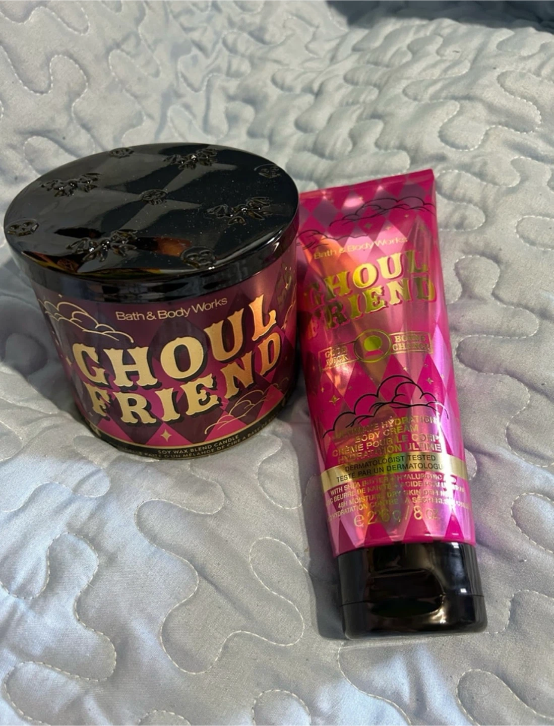 Bath and body works candle and body lotion ghoul friend