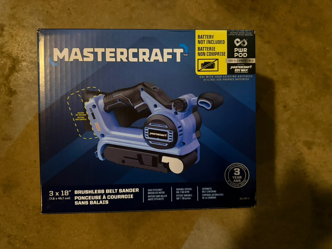 Mastercraft 3x18" Brushless Belt Sander