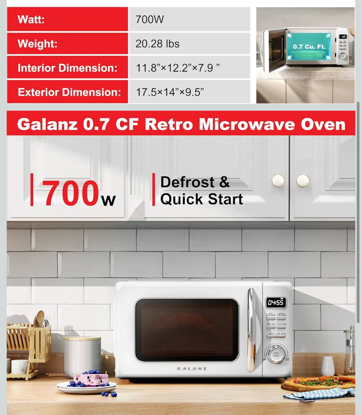 Galanz Retro Microwave-White - photo 2