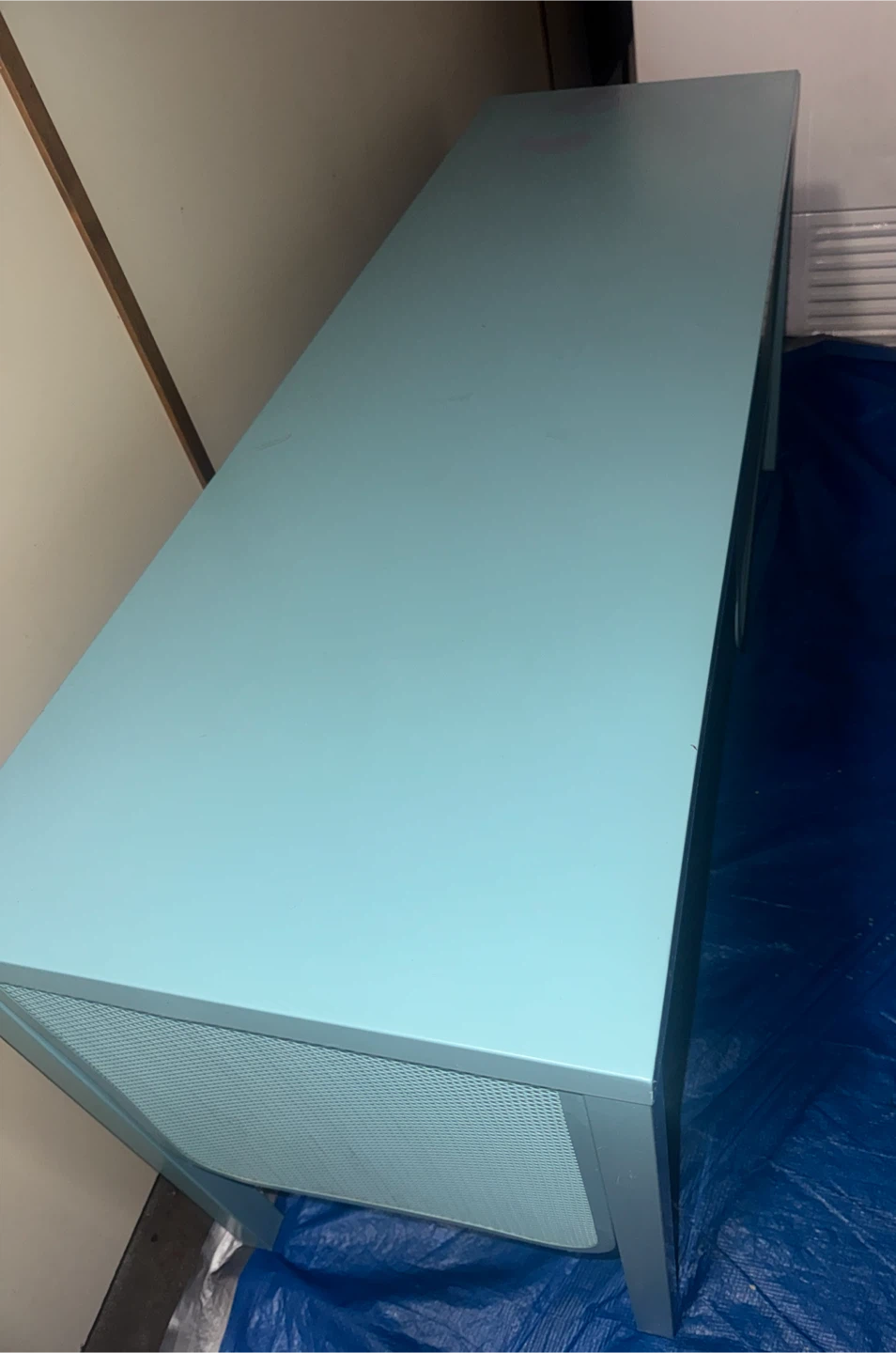 Tv stand Light Blue Metal Media Console