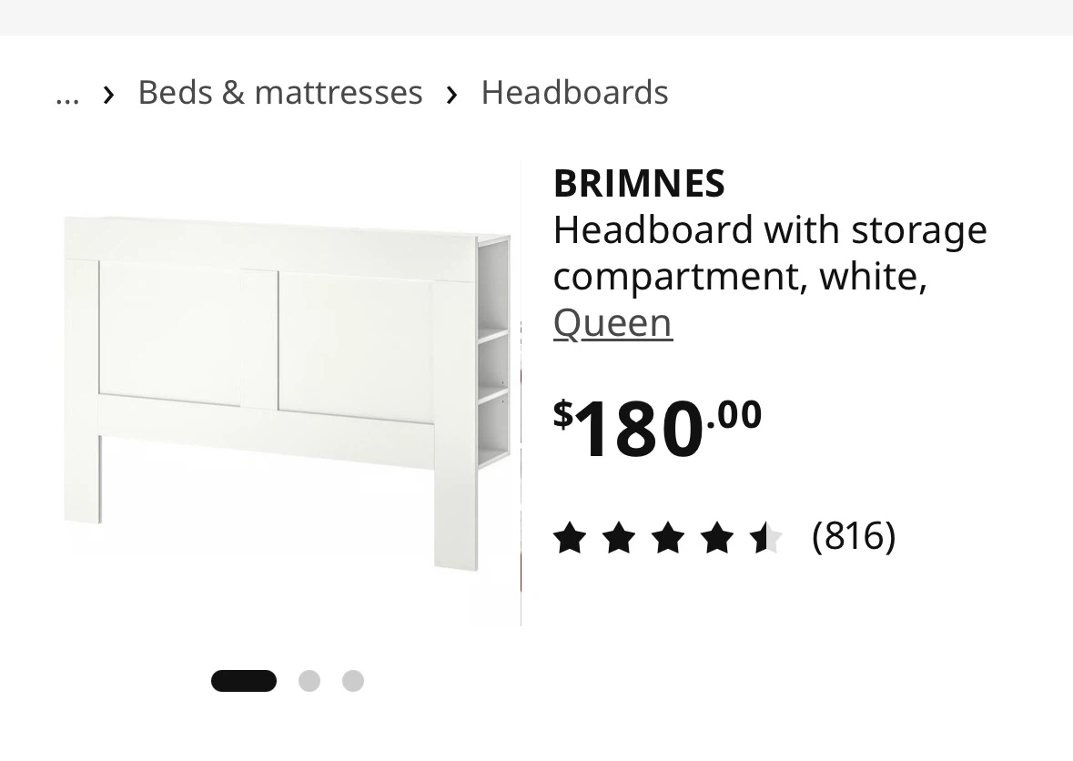 Brimnes bed frame headboard Queen size - photo 2
