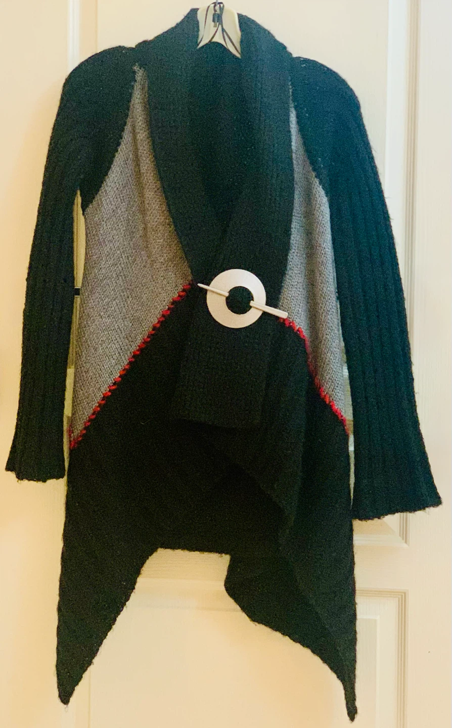 Belamie Black and Grey Knit Sweater Jacket