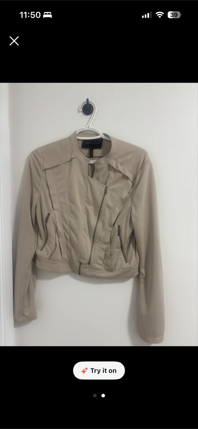 BCBGMAXAZRIA Beige Cropped Jacket - photo 2