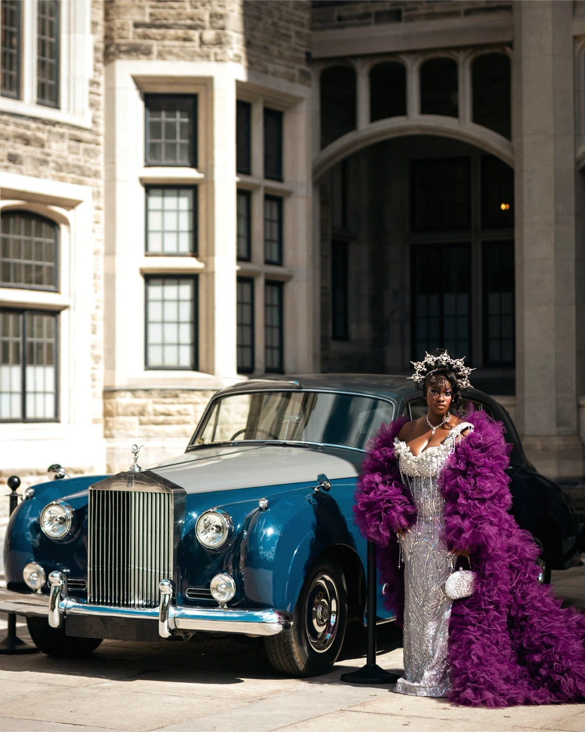 Dramatic Tulle Ruffle Robe in Dark Purple - photo 5