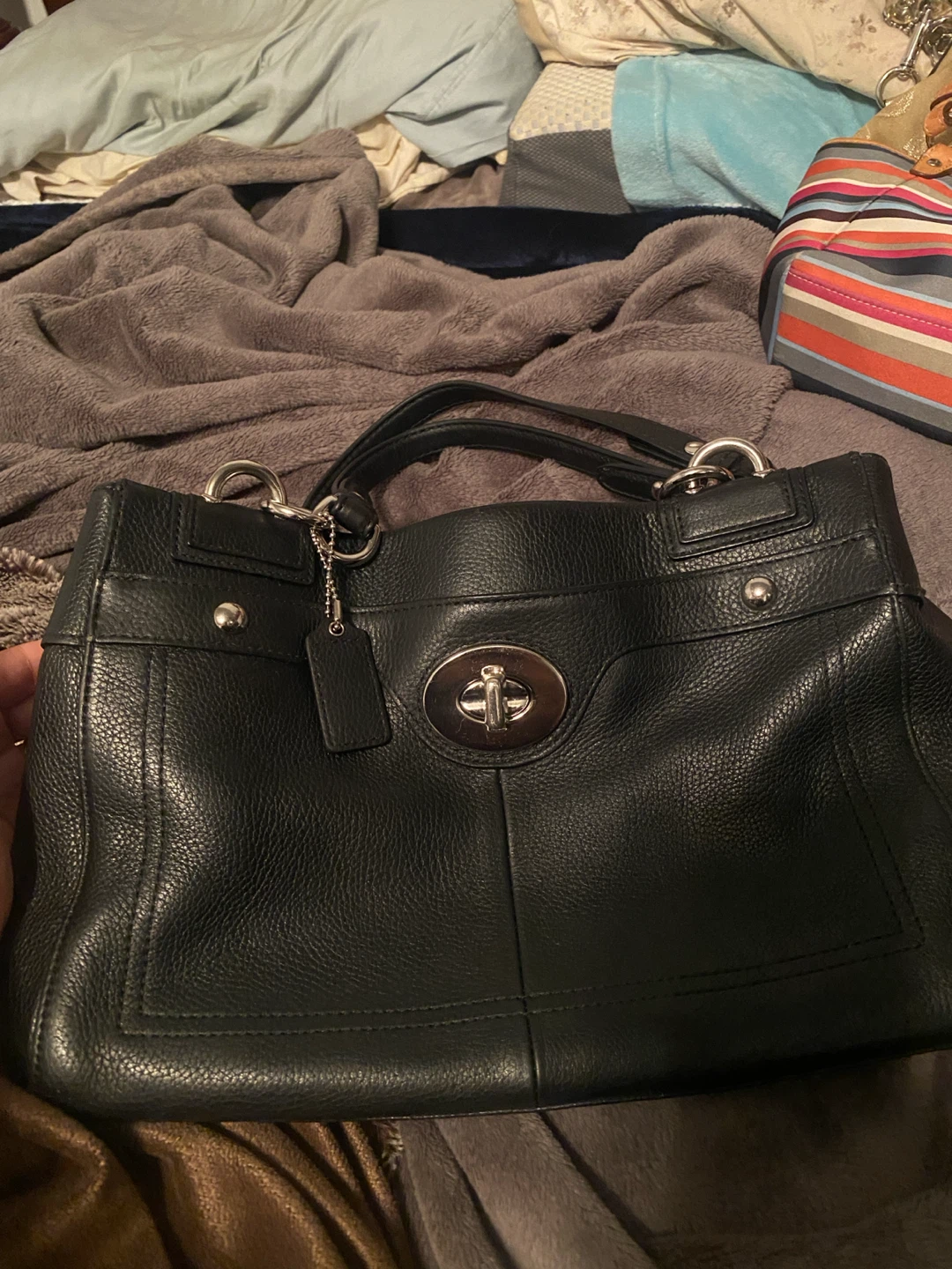 Coach Black Pebble Leather Handbag - photo 2