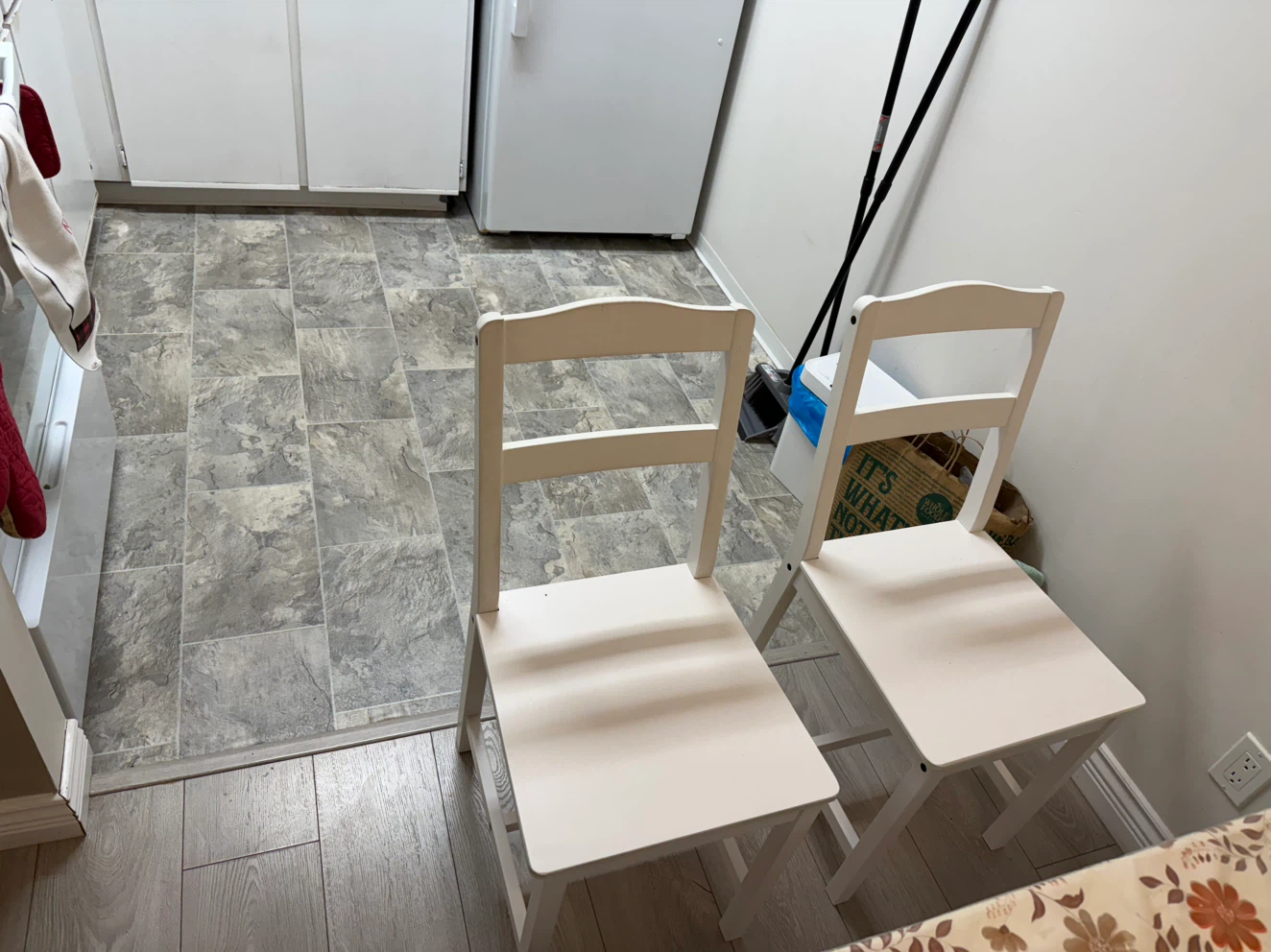 Set of four IKEA White Chairs