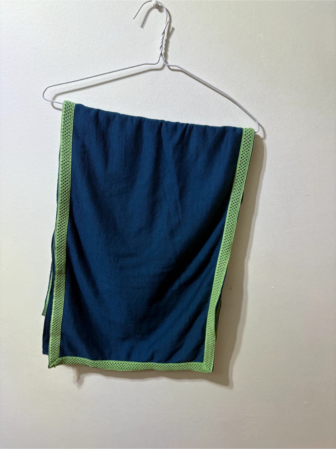 Blue and Green Trim woolen scarf Muflar