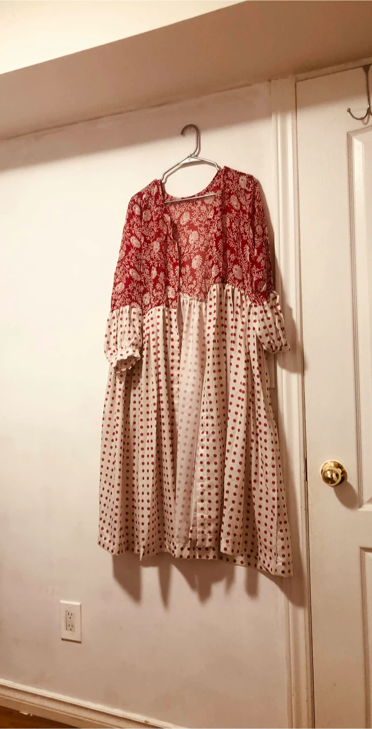 Red and White Patterned Kimono Robe - photo 4