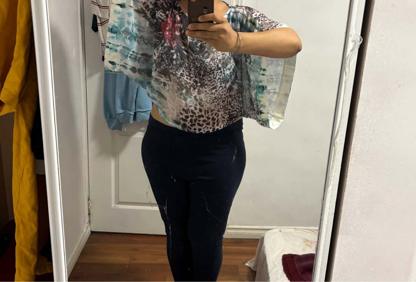 Animal print sheer top - photo 2