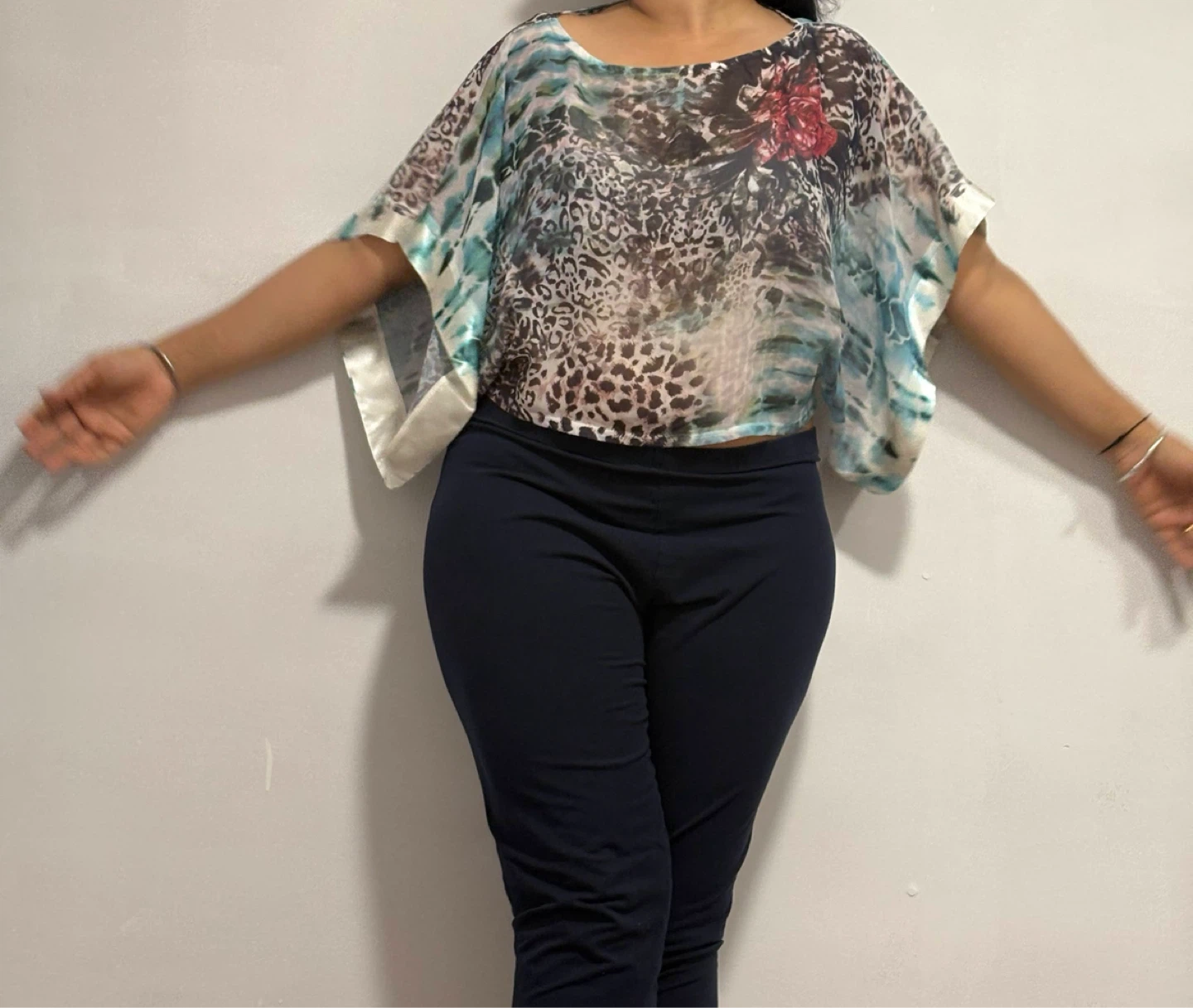 Animal print sheer top - photo 4