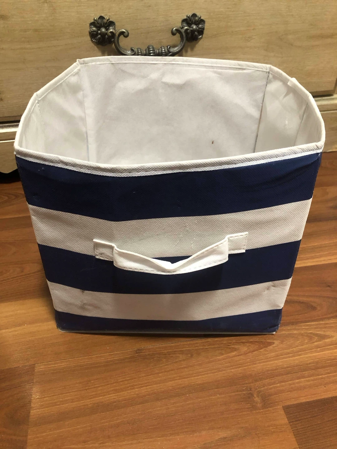 Blue and White Striped Storage Bin - photo 2