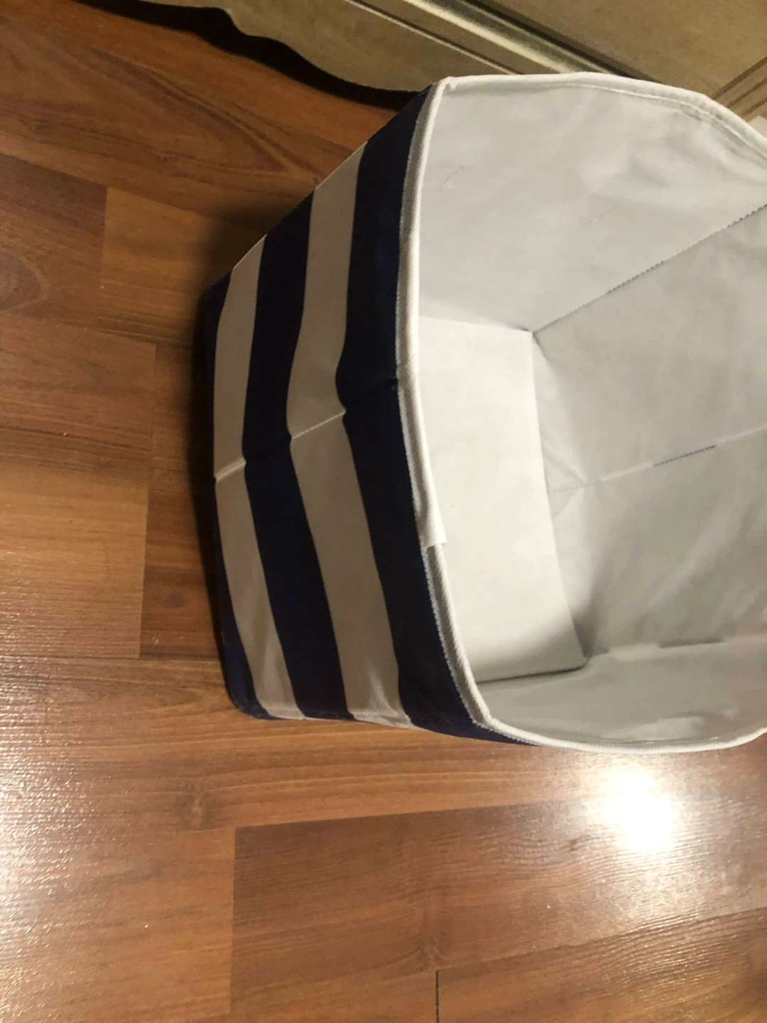 Blue and White Striped Storage Bin - photo 3