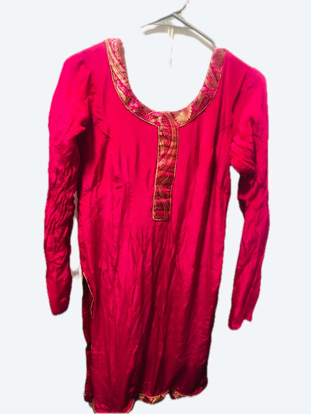 36 Pink Kurti with Gold Embroidery