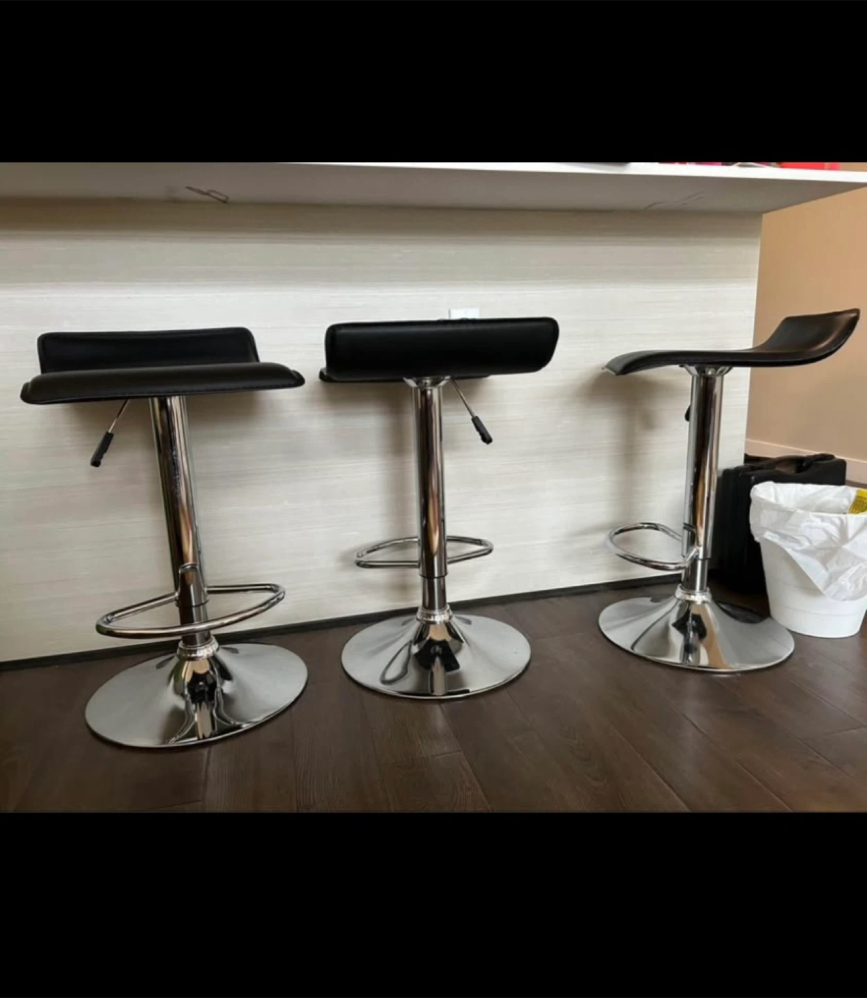Black Adjustable Bar Stools - photo 2