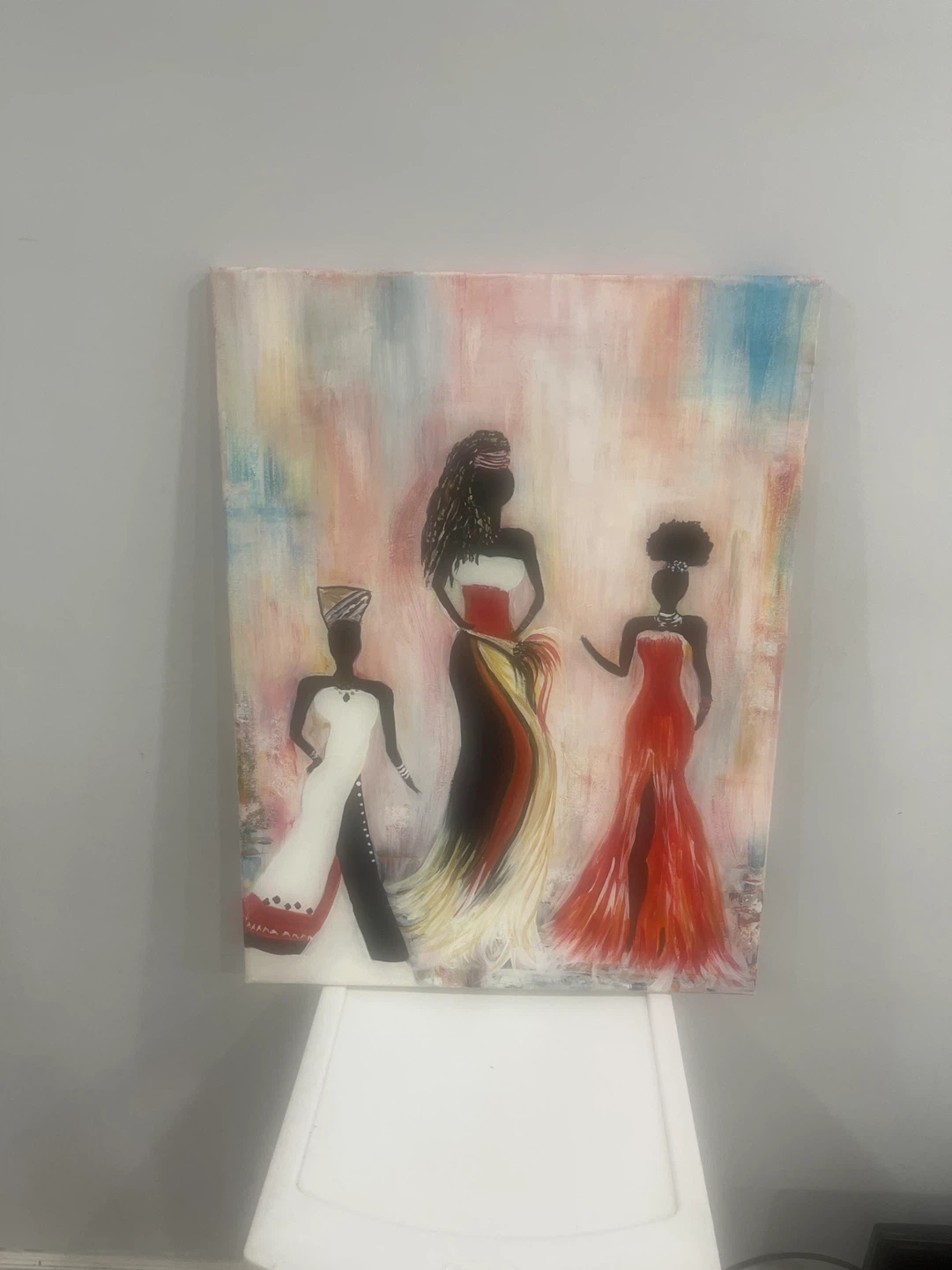 Abstract Canvas Wall Art Featuring Three Figures