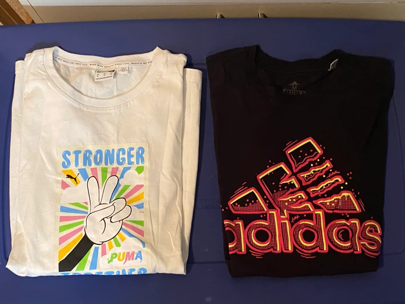 PUMA & ADIDAS UNISEX GRAPHIC T-SHIRTS – 2-PIECE SET